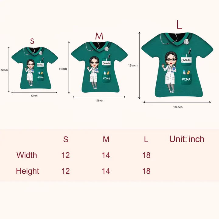 Personalized Custom Door Sign - Nurse's Day, Appreciation Gift For Nurse - Nurse Life Pretty Doll