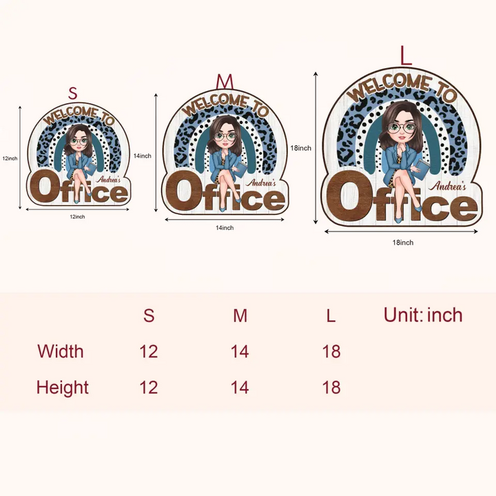 Personalized Custom Door Sign - Welcoming Gift For Office Staff, Colleague - Welcome To My Office Ver 3