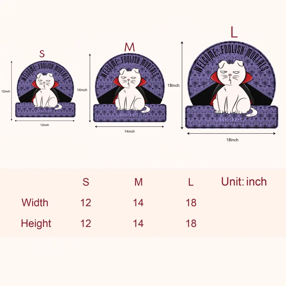 Welcome Foolish Mortals - Personalized Custom Door Sign - Halloween Gift For Cat Mom, Cat Dad, Cat Lover, Cat OwnerWelcome Foolish Mortals