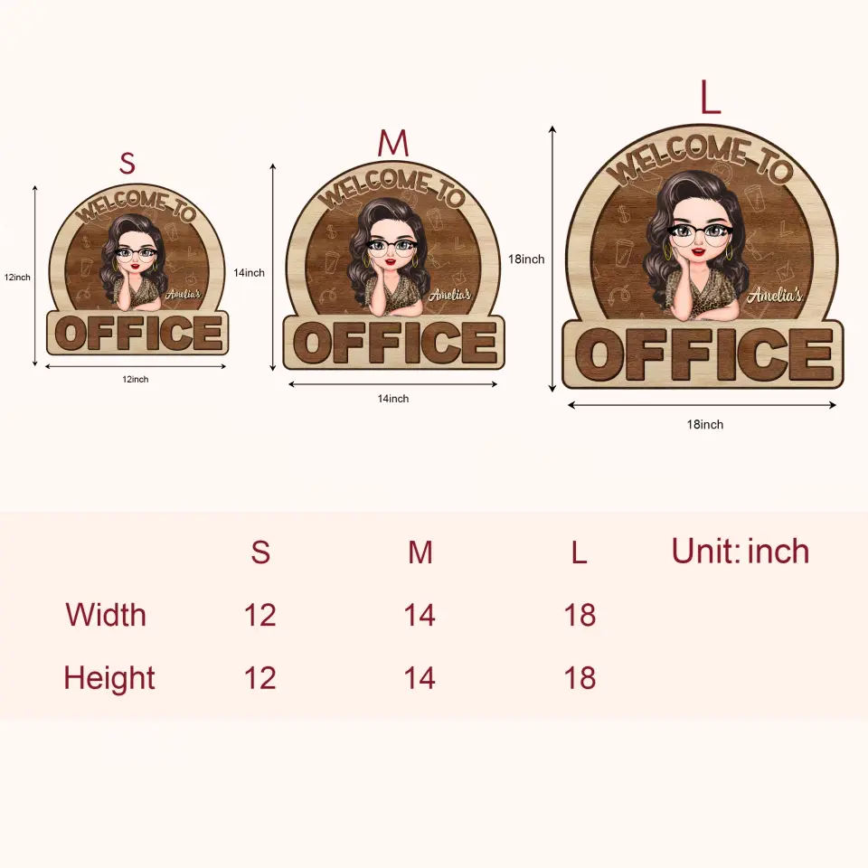Personalized Custom Door Sign - Welcoming Gift For Office Staff, Colleague - Welcome To My Office Ver 5