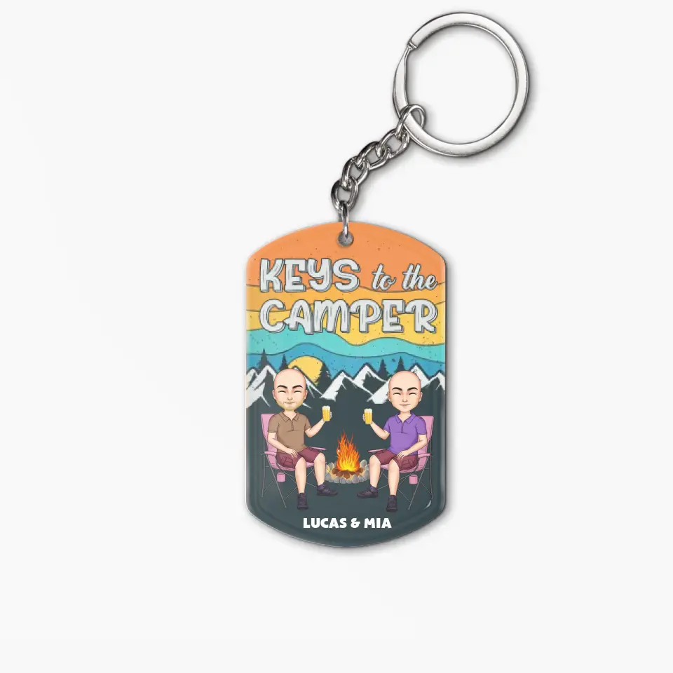 Personalized Custom Keychain - Anniversary Gift For Couple - Keys To The Campers
