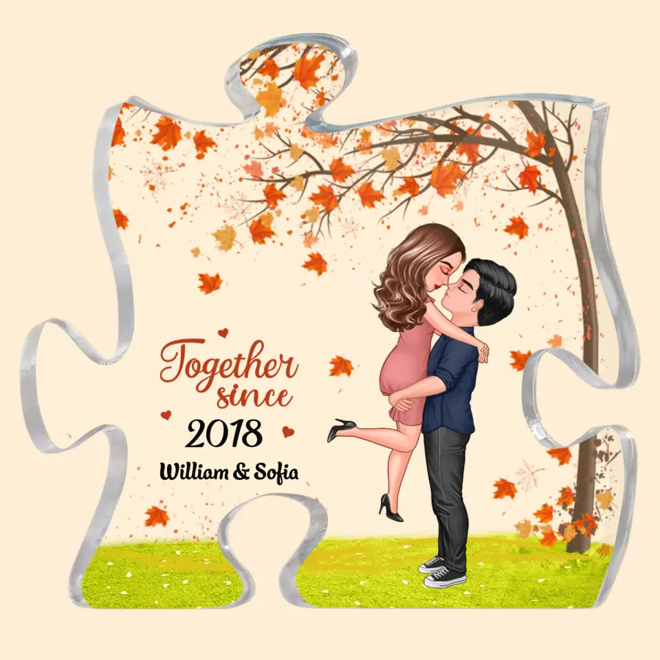 Personalized Custom Puzzle Acrylic Plaque - Gift For Couple - You're The Only One I Want To Annoy For The Rest Of My Life Fall