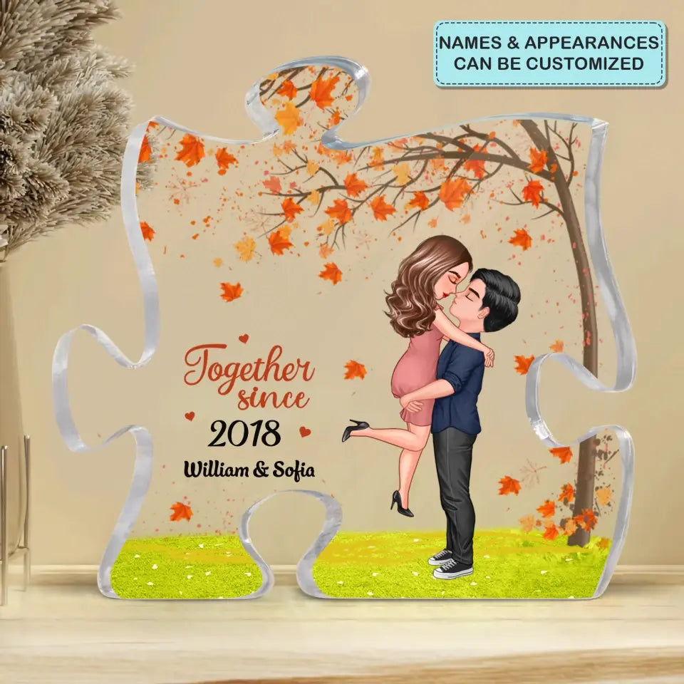 Personalized Custom Puzzle Acrylic Plaque - Gift For Couple - You're The Only One I Want To Annoy For The Rest Of My Life Fall