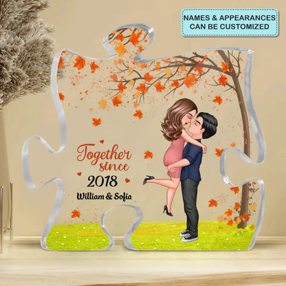 Personalized Custom Puzzle Acrylic Plaque - Gift For Couple - You're The Only One I Want To Annoy For The Rest Of My Life Fall