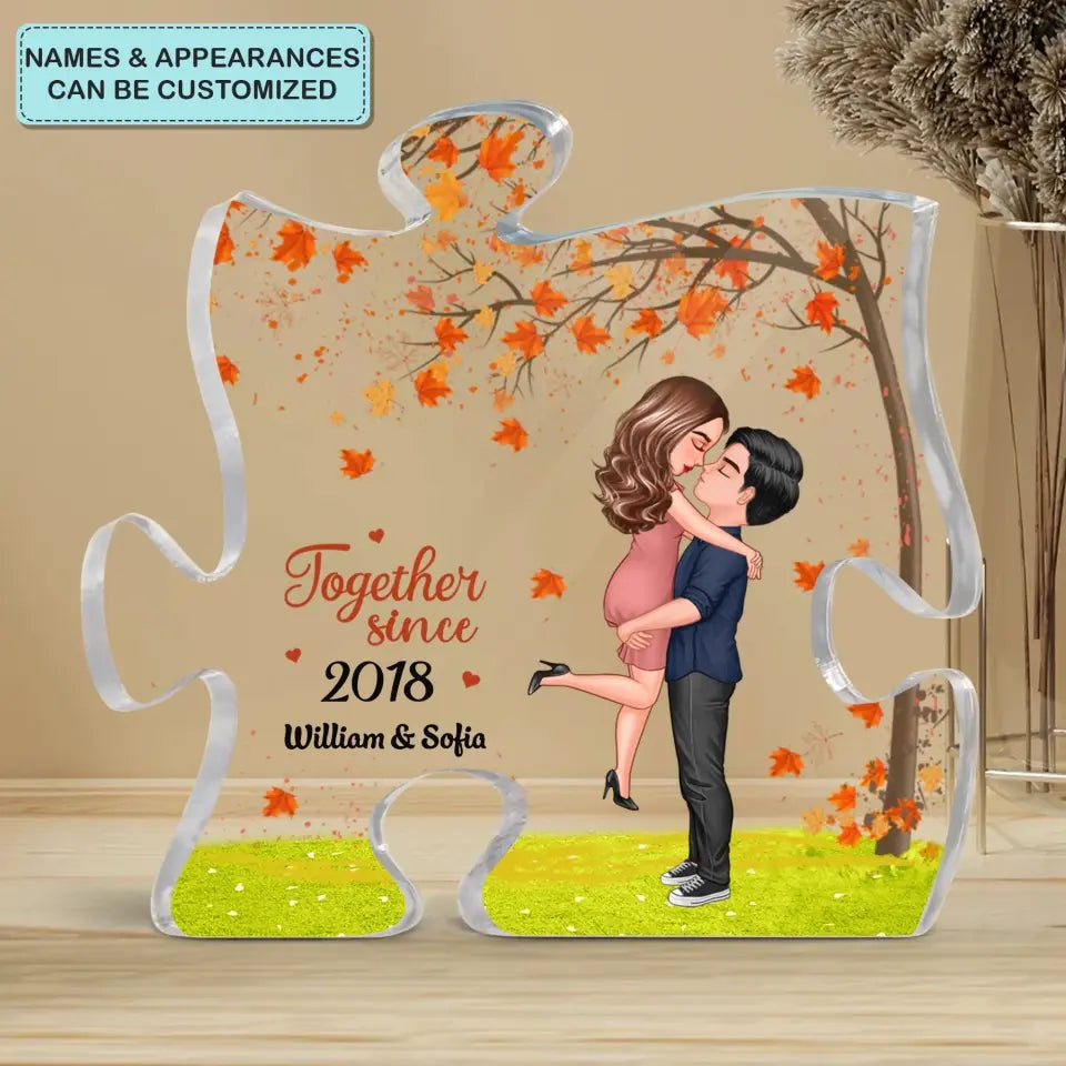 Personalized Custom Puzzle Acrylic Plaque - Gift For Couple - You're The Only One I Want To Annoy For The Rest Of My Life Fall