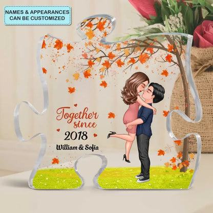 Personalized Custom Puzzle Acrylic Plaque - Gift For Couple - You're The Only One I Want To Annoy For The Rest Of My Life Fall