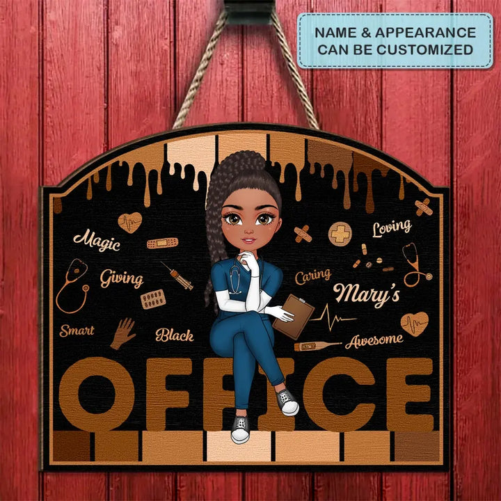 Personalized Custom Door Sign - Nurse's Day, Appreciation Gift For Nurse - Nurse Life Magic Office