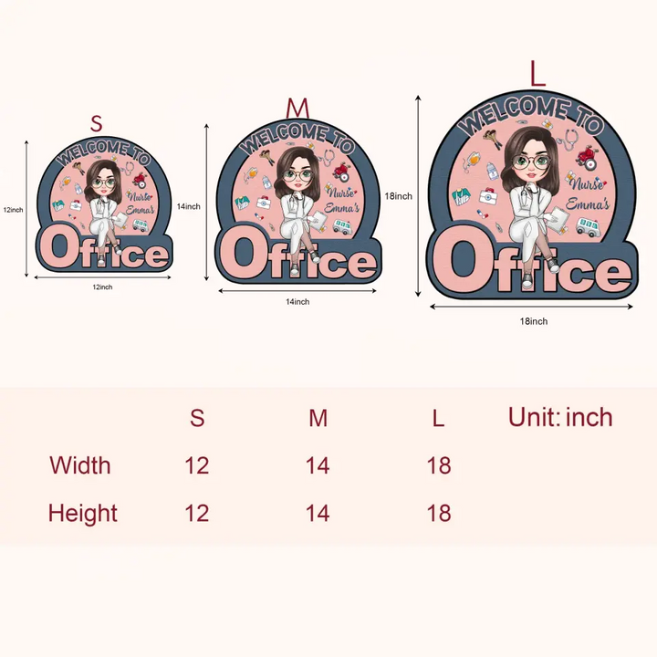 Personalized Custom Door Sign - Nurse's Day, Appreciation Gift For Nurse - Welcome To My Office V2
