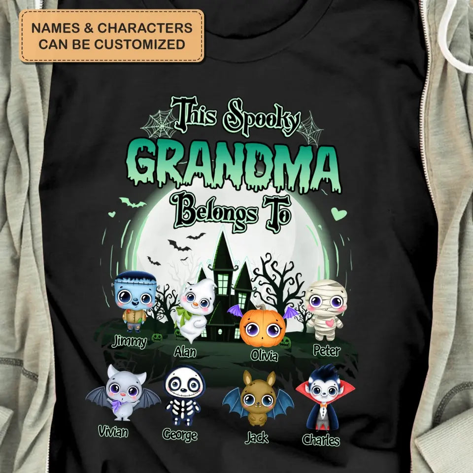 Personalized Custom T-shirt - Halloween Gift For Mom, Grandma - This Spooky Grandma Belongs To
