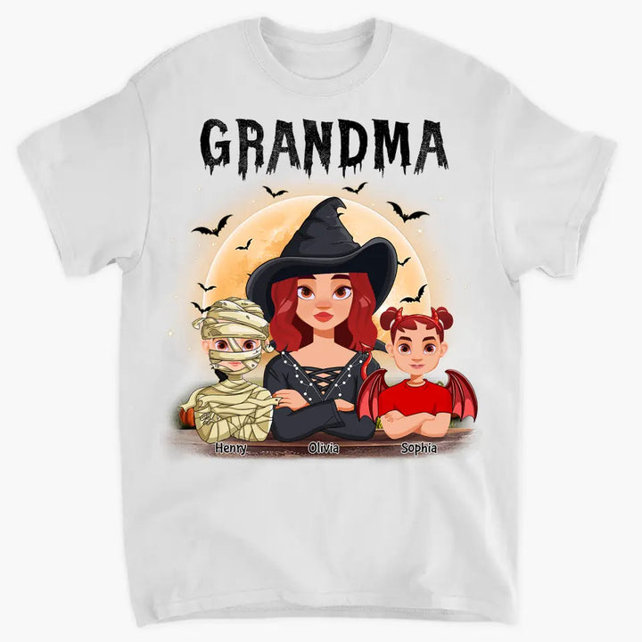 Personalized Custom T-shirt - Halloween Gift For Mom, Grandma - Grandkids Halloween