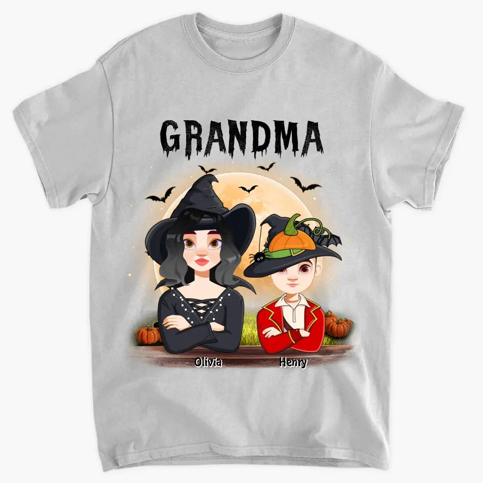 Personalized Custom T-shirt - Halloween Gift For Mom, Grandma - Grandkids Halloween