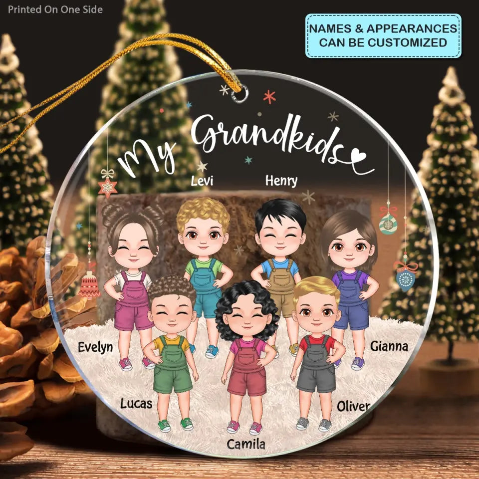 My Grandkids - Personalized Custom Mica Ornament - Christmas Gift For Grandma, Grandpa