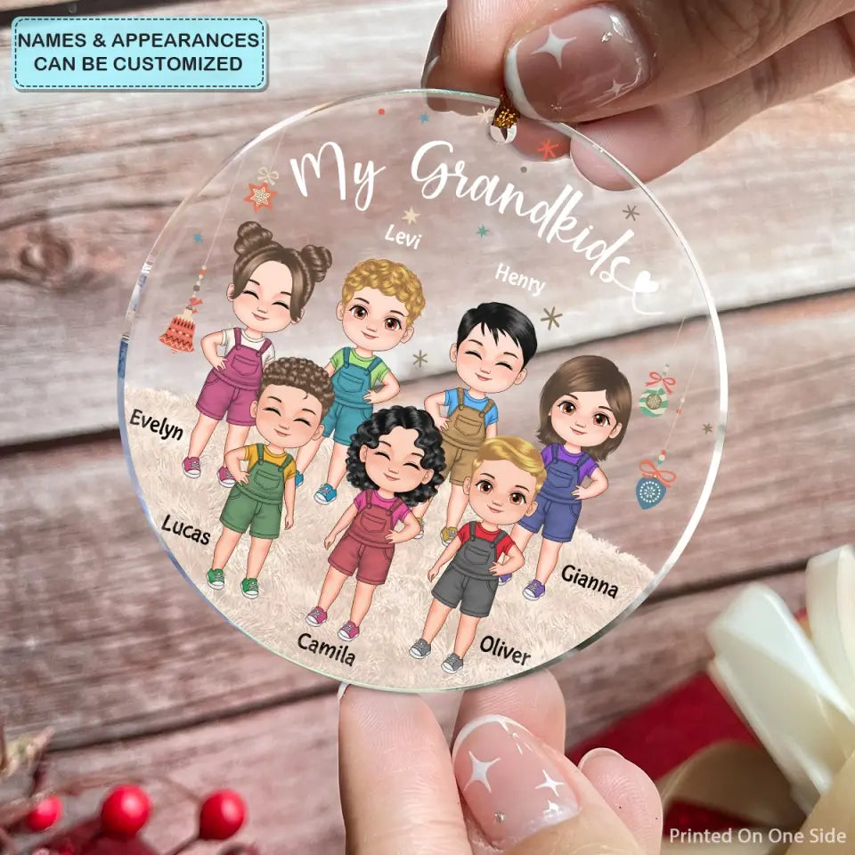My Grandkids - Personalized Custom Mica Ornament - Christmas Gift For Grandma, Grandpa