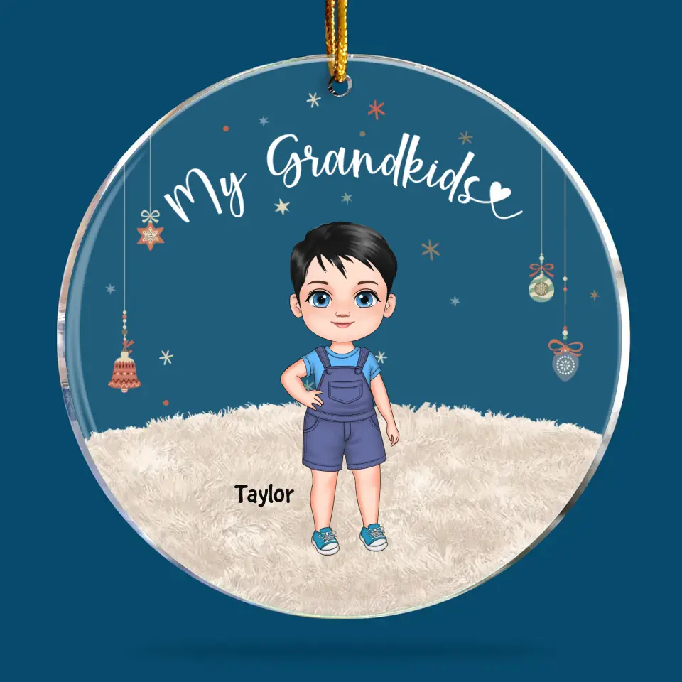 My Grandkids - Personalized Custom Mica Ornament - Christmas Gift For Grandma, Grandpa