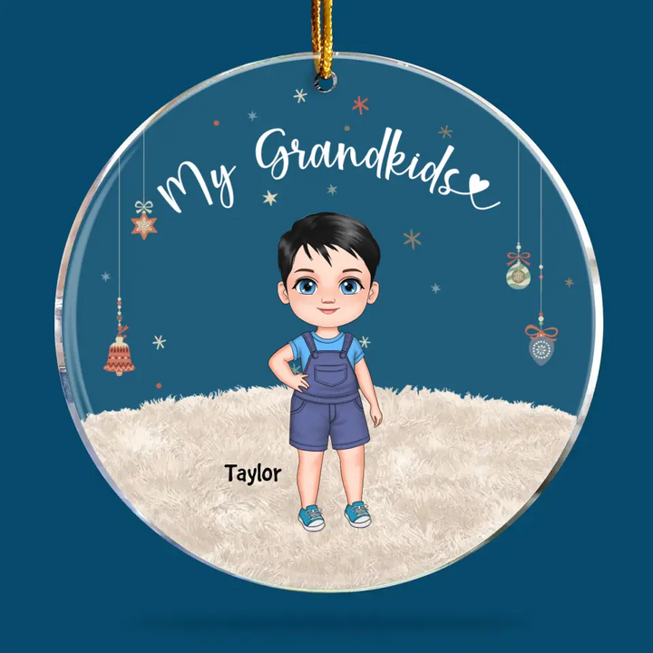 My Grandkids - Personalized Custom Mica Ornament - Christmas Gift For Grandma, Grandpa