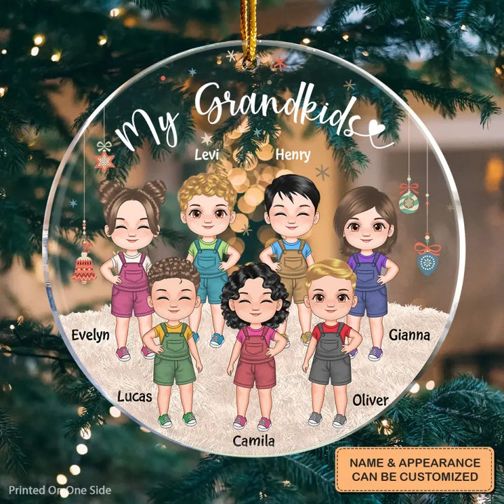 My Grandkids - Personalized Custom Mica Ornament - Christmas Gift For Grandma, Grandpa
