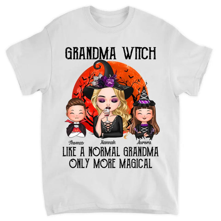 Personalized Custom T-shirt - Halloween Gift For Mom, Grandma - Grandma Witch