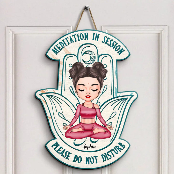 Personalized Custom Door Sign - Home Decor Gift For Yoga Lover - Please Mindful Of The Energy You Bring Into This Place V3