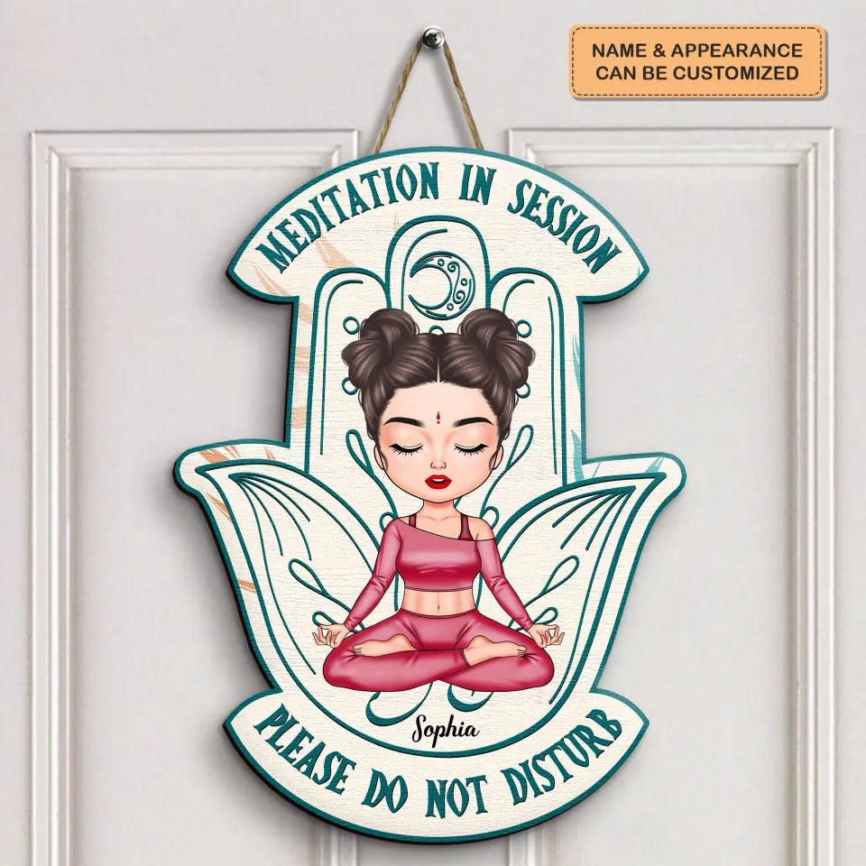 Personalized Custom Door Sign - Home Decor Gift For Yoga Lover - Please Mindful Of The Energy You Bring Into This Place V3