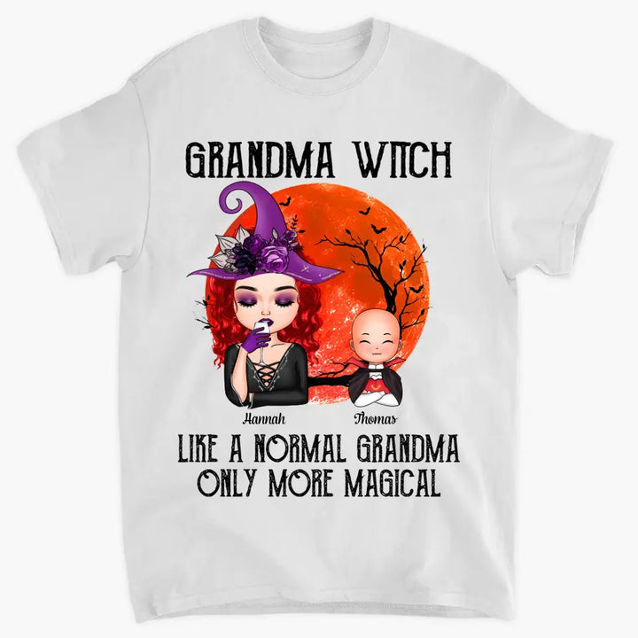 Personalized Custom T-shirt - Halloween Gift For Mom, Grandma - Grandma Witch