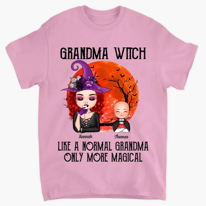 Personalized Custom T-shirt - Halloween Gift For Mom, Grandma - Grandma Witch