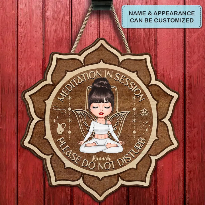 Personalized Custom Door Sign - Home Decor Gift For Yoga Lover - Please Mindful Of The Energy You Bring Into This Place V2 Floral