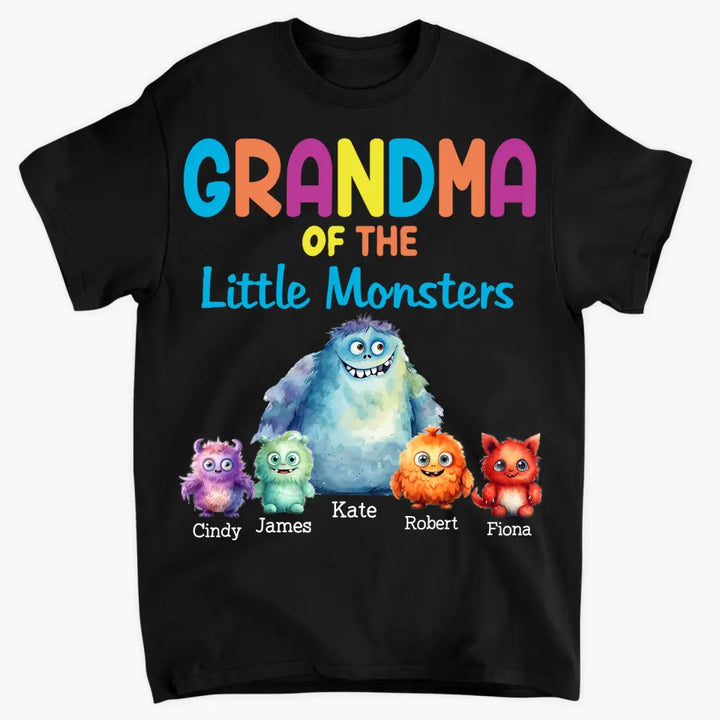Personalized Custom T-shirt - Halloween Gift For Mom, Grandma, Dad, Grandpa - Grandma Of The Little Monster
