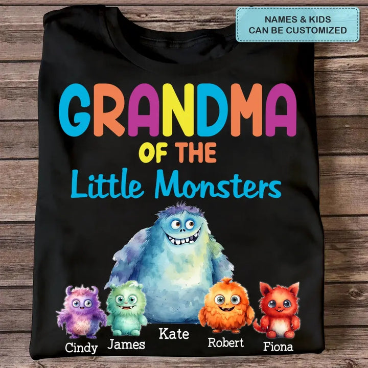 Personalized Custom T-shirt - Halloween Gift For Mom, Grandma, Dad, Grandpa - Grandma Of The Little Monster