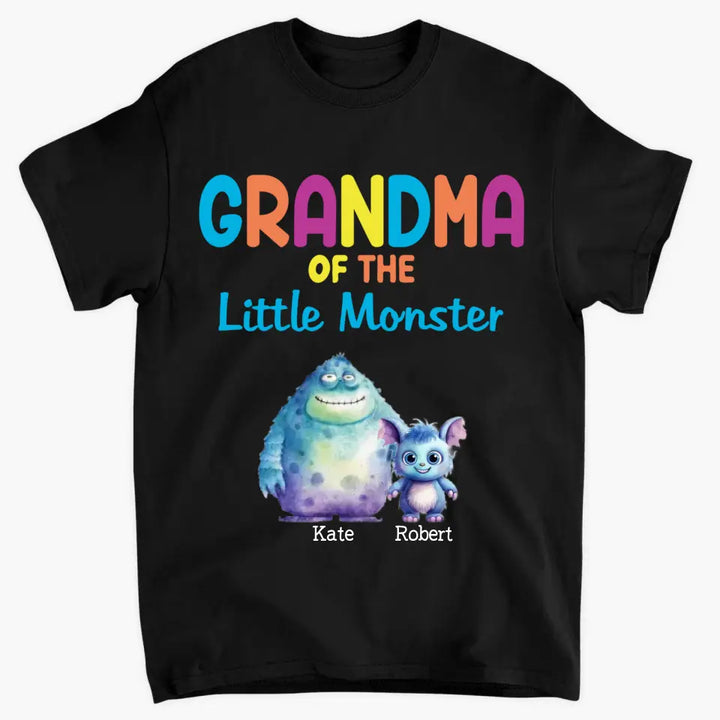 Personalized Custom T-shirt - Halloween Gift For Mom, Grandma, Dad, Grandpa - Grandma Of The Little Monster