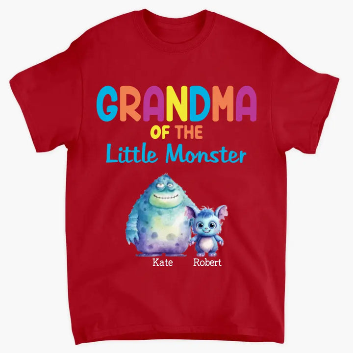 Personalized Custom T-shirt - Halloween Gift For Mom, Grandma, Dad, Grandpa - Grandma Of The Little Monster