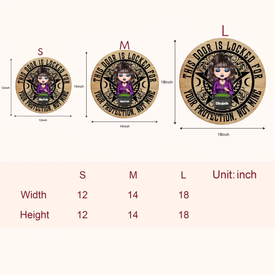 Personalized Custom Door Sign - Halloween, Welcoming Gift For Wiccan -This Door Is Locked For Your Protection Not Mine