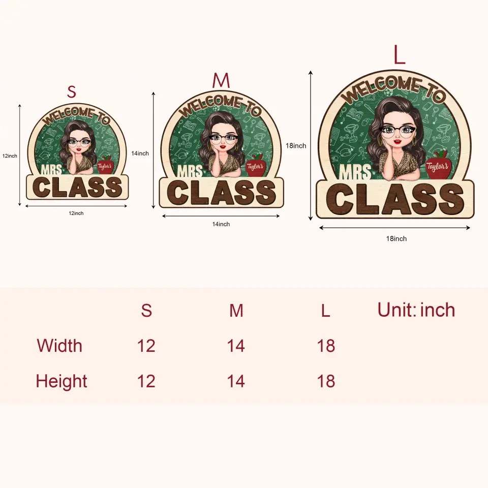 Personalized Custom Door Sign - Teacher's Day, Appreciation Gift For Teacher - Welcome To My Class Wooden Door Sign