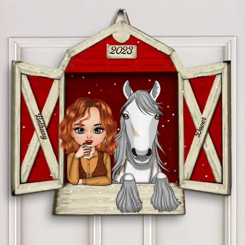 Personalized Door Sign - Gift For Horse Lover - A Girl And Her Horse ARND0014