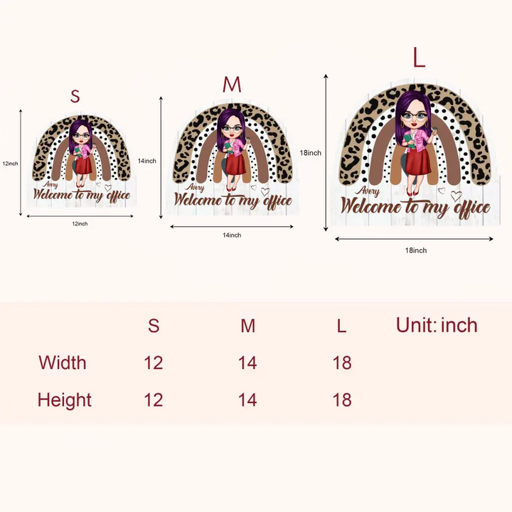 Personalized Door Sign - Gift For Office Staff - Welcome To My Office ARND0014