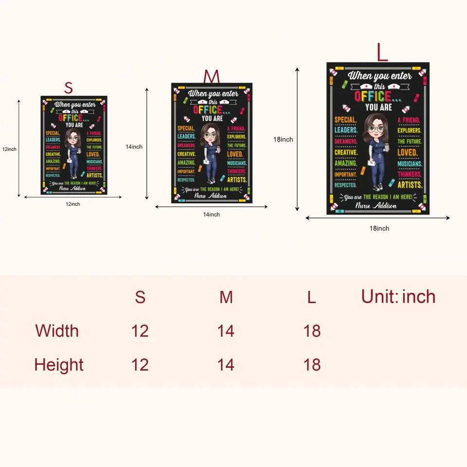 Personalized Door Sign - Gift For Nurse - When You Enter This Office ARND0014