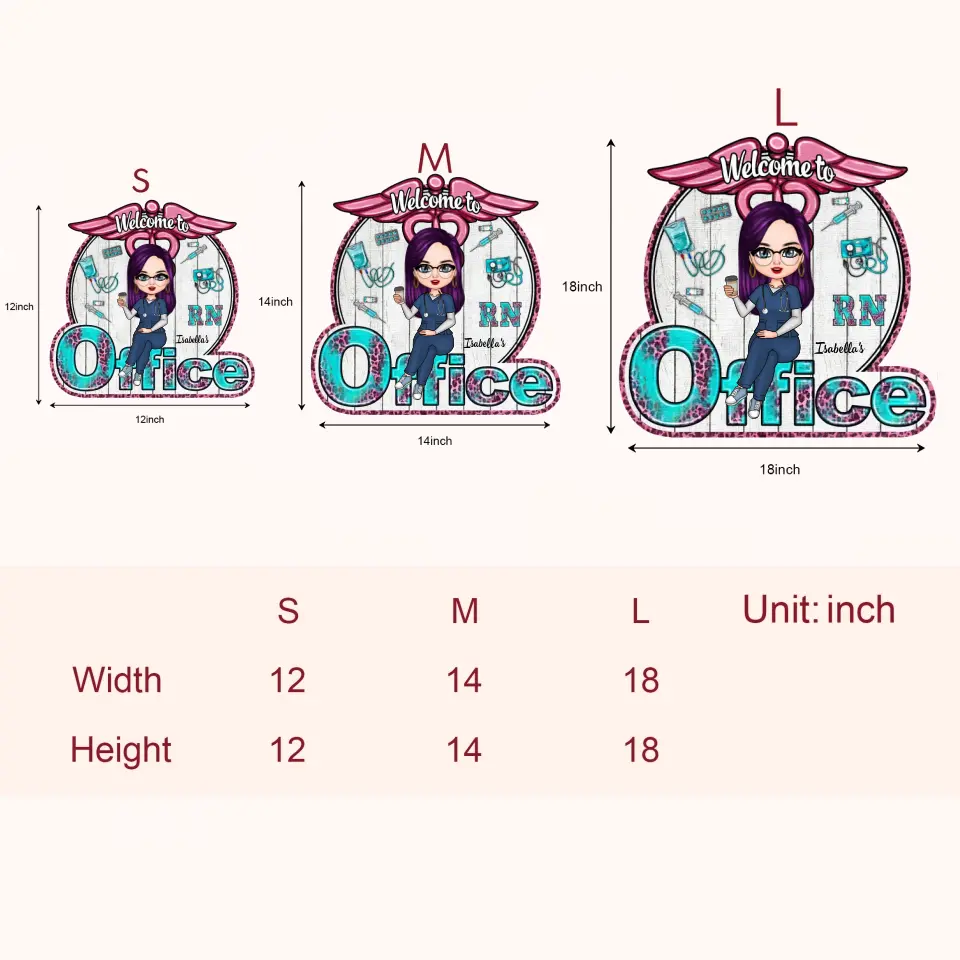 Personalized Door Sign - Gift For Nurse - Welcome To My Office ARND0014