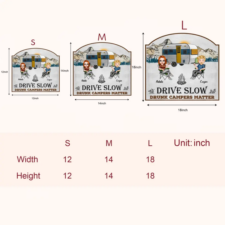 Personalized Door Sign - Gift For Camping Lover - Drunk Campers Matter ARND018