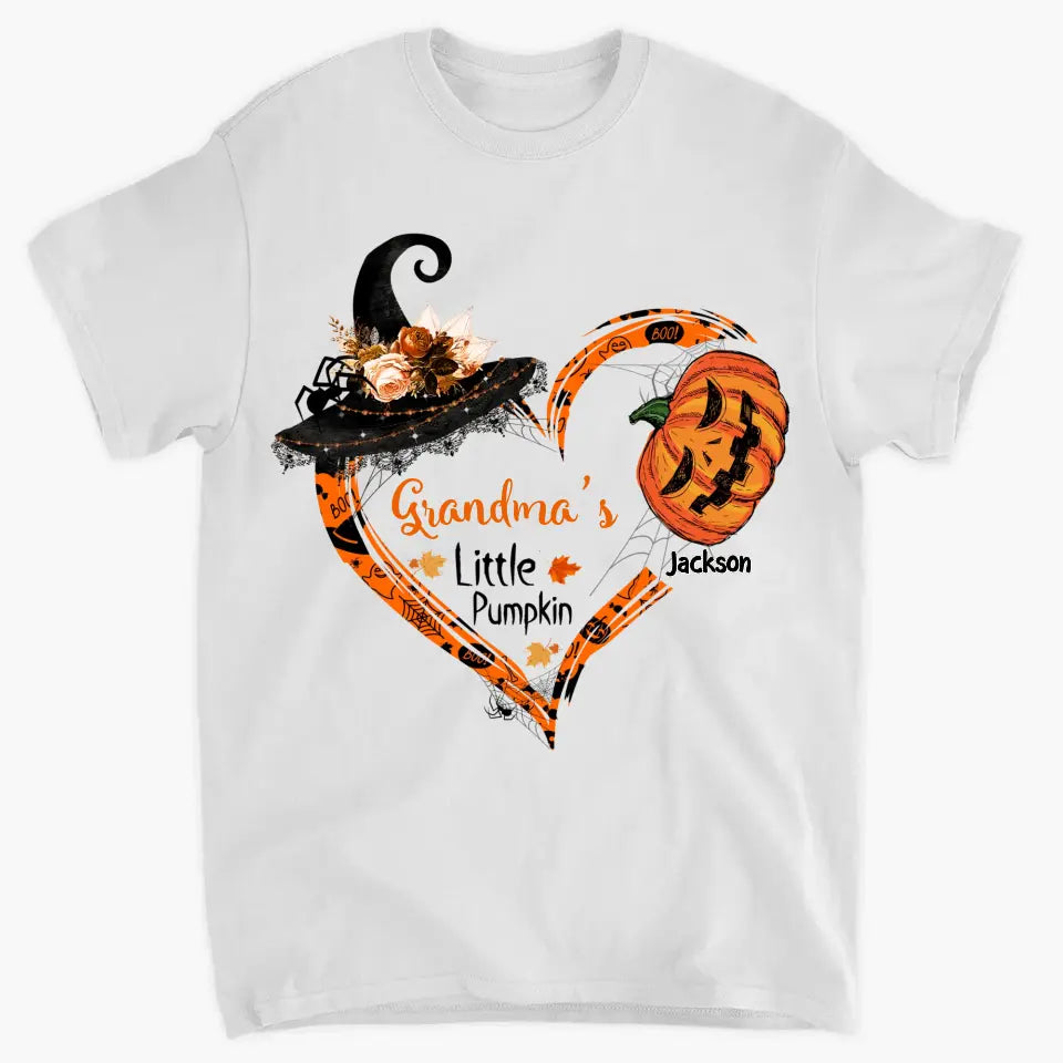 Personalized Custom T-shirt - Halloween Gift For Grandma, Mom - Nana's Little Pumpkin