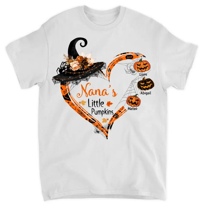 Personalized Custom T-shirt - Halloween Gift For Grandma, Mom - Nana's Little Pumpkin