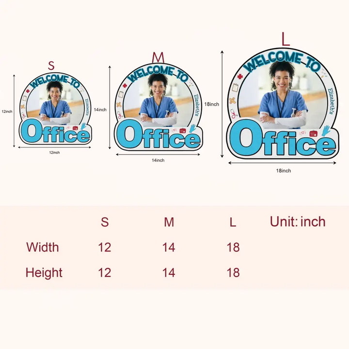 Personalized Custom Door Sign - Nurse's Day, Appreciation Gift For Nurse, Doctor - Welcome To My Office Nurse Custom Photo