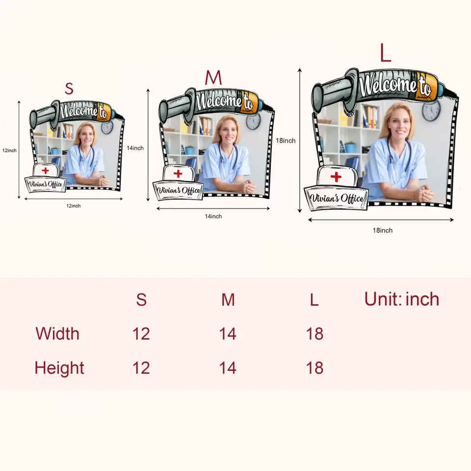 Personalized Custom Door Sign - Nurse's Day, Appreciation Gift For Nurse, Doctor - Welcome To Office Nurse Custom Photo