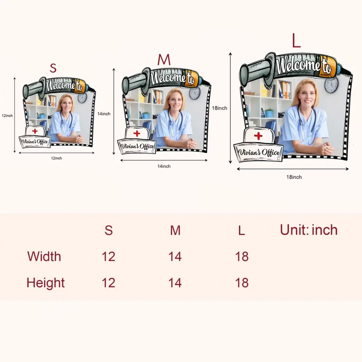 Personalized Custom Door Sign - Nurse's Day, Appreciation Gift For Nurse, Doctor - Welcome To Office Nurse Custom Photo