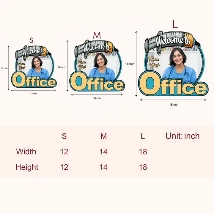 Personalized Custom Door Sign - Nurse's Day, Appreciation Gift For Nurse, Doctor - Welcome To Office Nurse Custom Photo V2