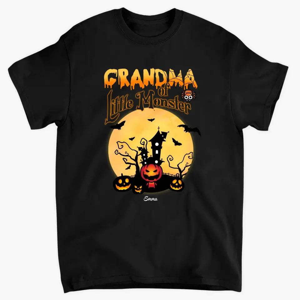 Personalized Custom T-shirt - Halloween Gift For Grandma, Mom - Grandma Of Little Monsters