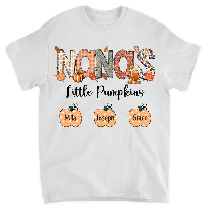 Personalized Custom T-shirt - Fall Gift For Grandma - Nana's Little Pumpins