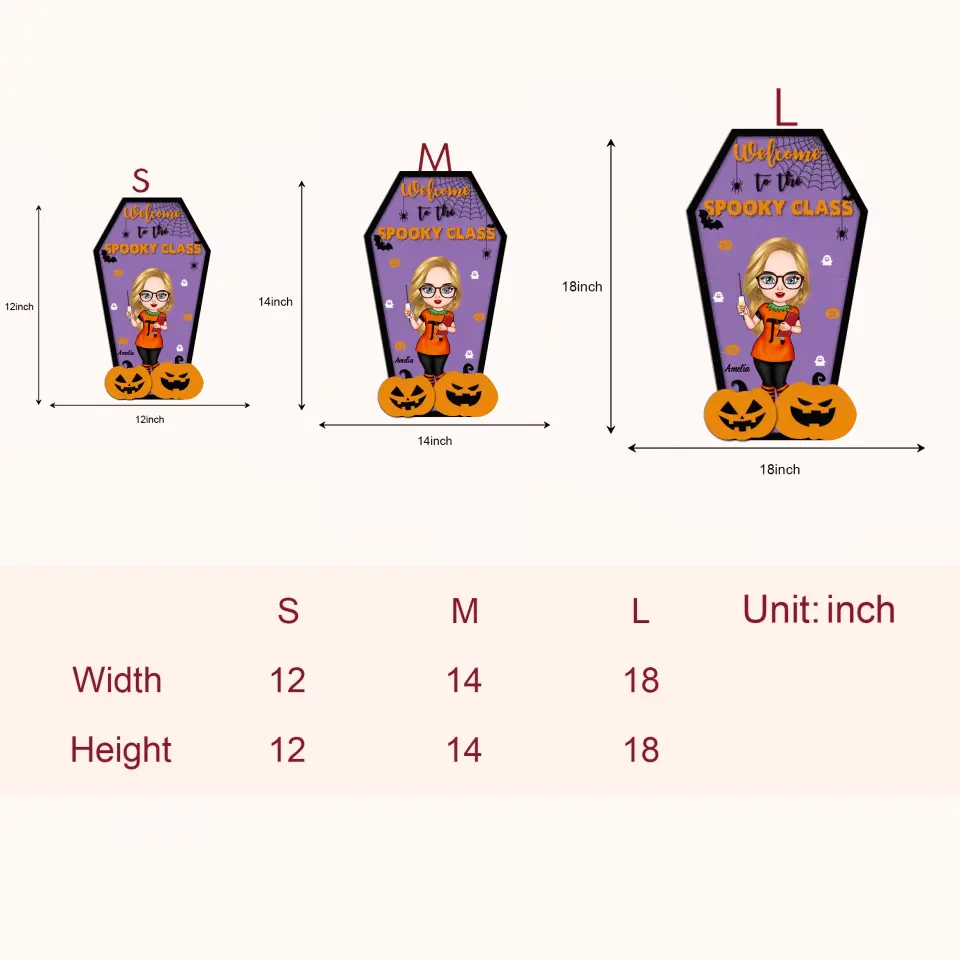 Personalized Custom Door Sign - Halloween Gift For Teacher - Welcome To The Spooky Class