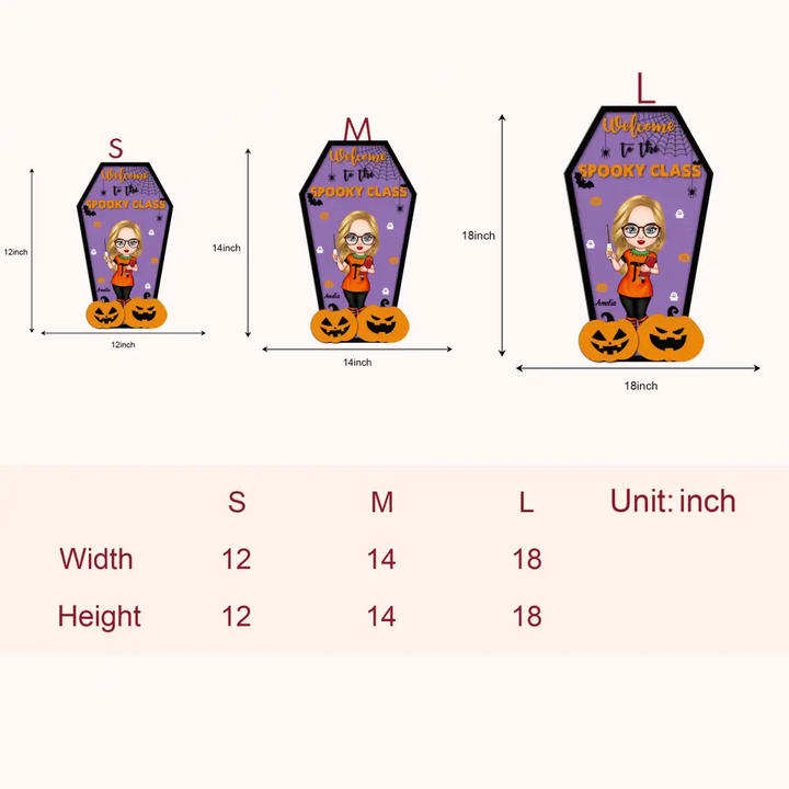 Personalized Custom Door Sign - Halloween Gift For Teacher - Welcome To The Spooky Class