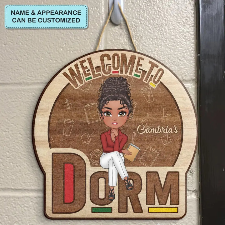 Personalized Custom Door Sign - Gift For Friend - Welcome To My Dorm
