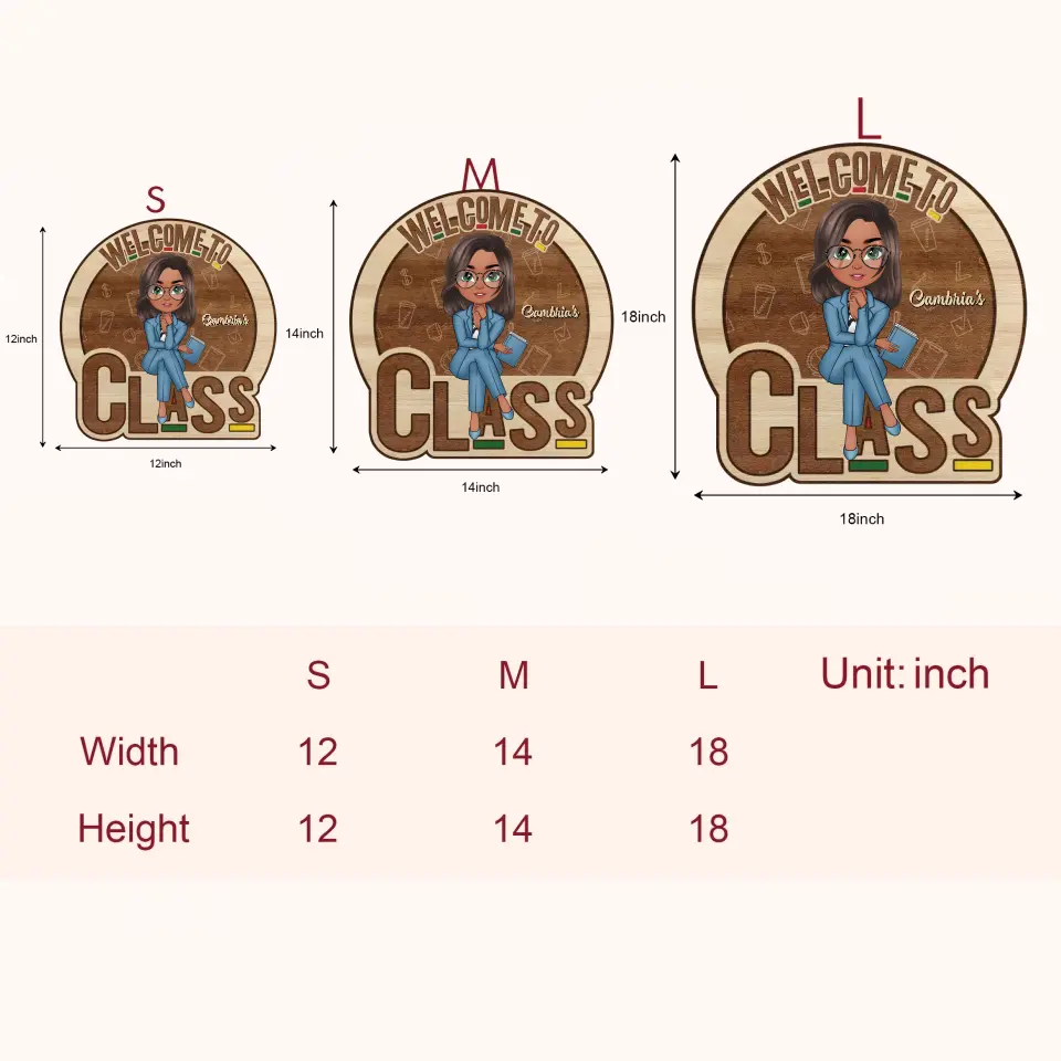 Personalized Custom Door Sign - Teacher's Day, Appreciation Gift For Teacher - Welcome To My Class