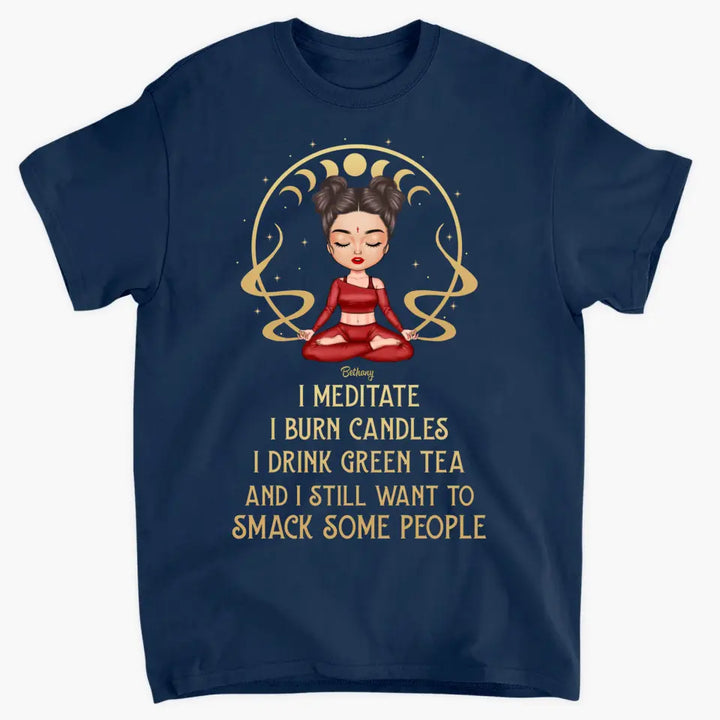 Personalized Custom T-shirt - Birthday Gift For Yoga Lover - I Meditate